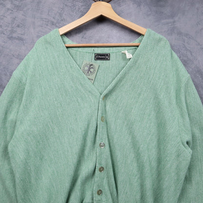 90s Sage Green JCPenney Knit Cardigan Sweater 5471