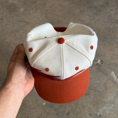 90s White Texas Longhorns Logo Athletic Sharktooth Snapback Hat 5791