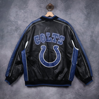 00s Black Indianapolis Colts G-III Carl Banks Leather Jacket 6498