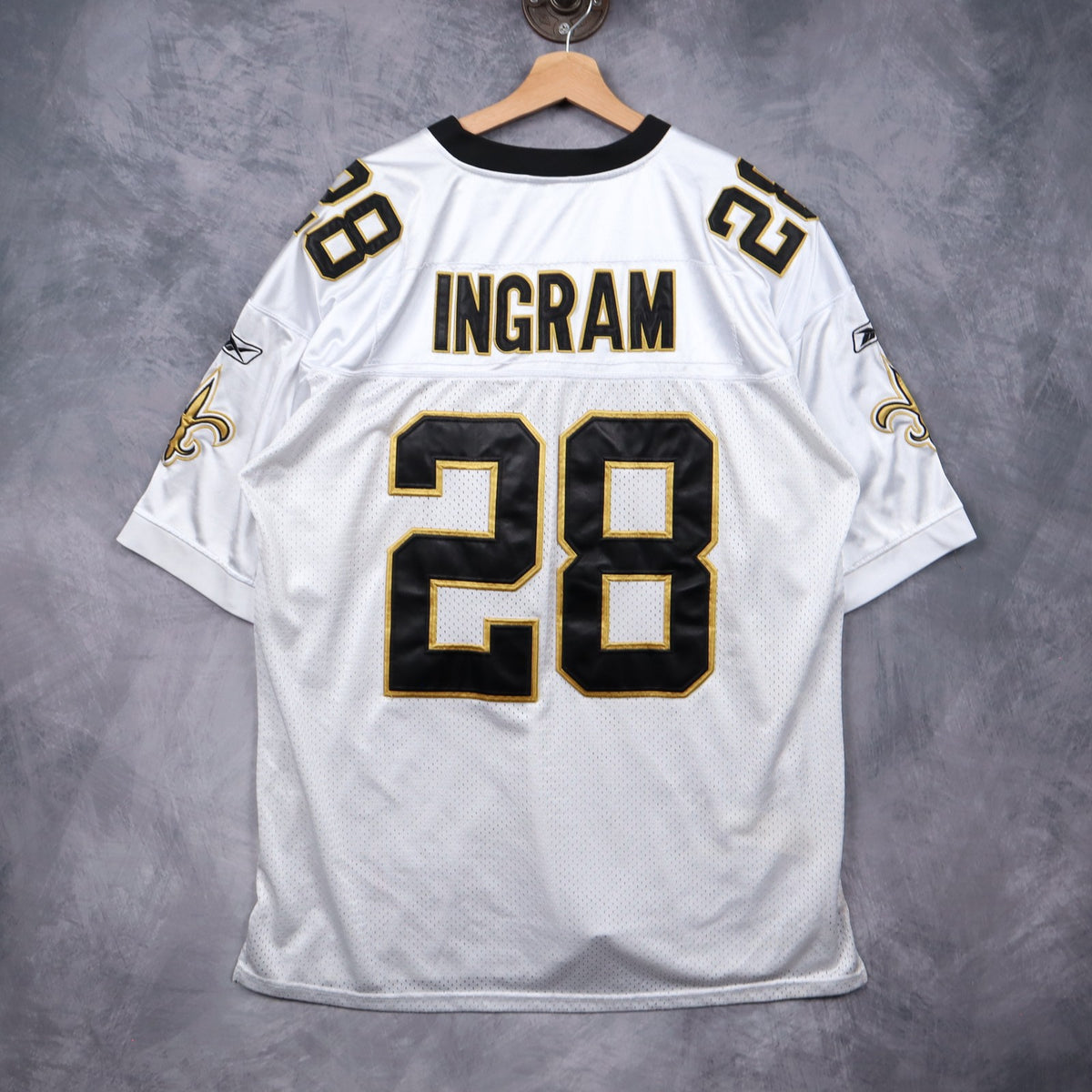 00s White New Orleans Saints Ingram #28 Reebok NFL Jersey 6644