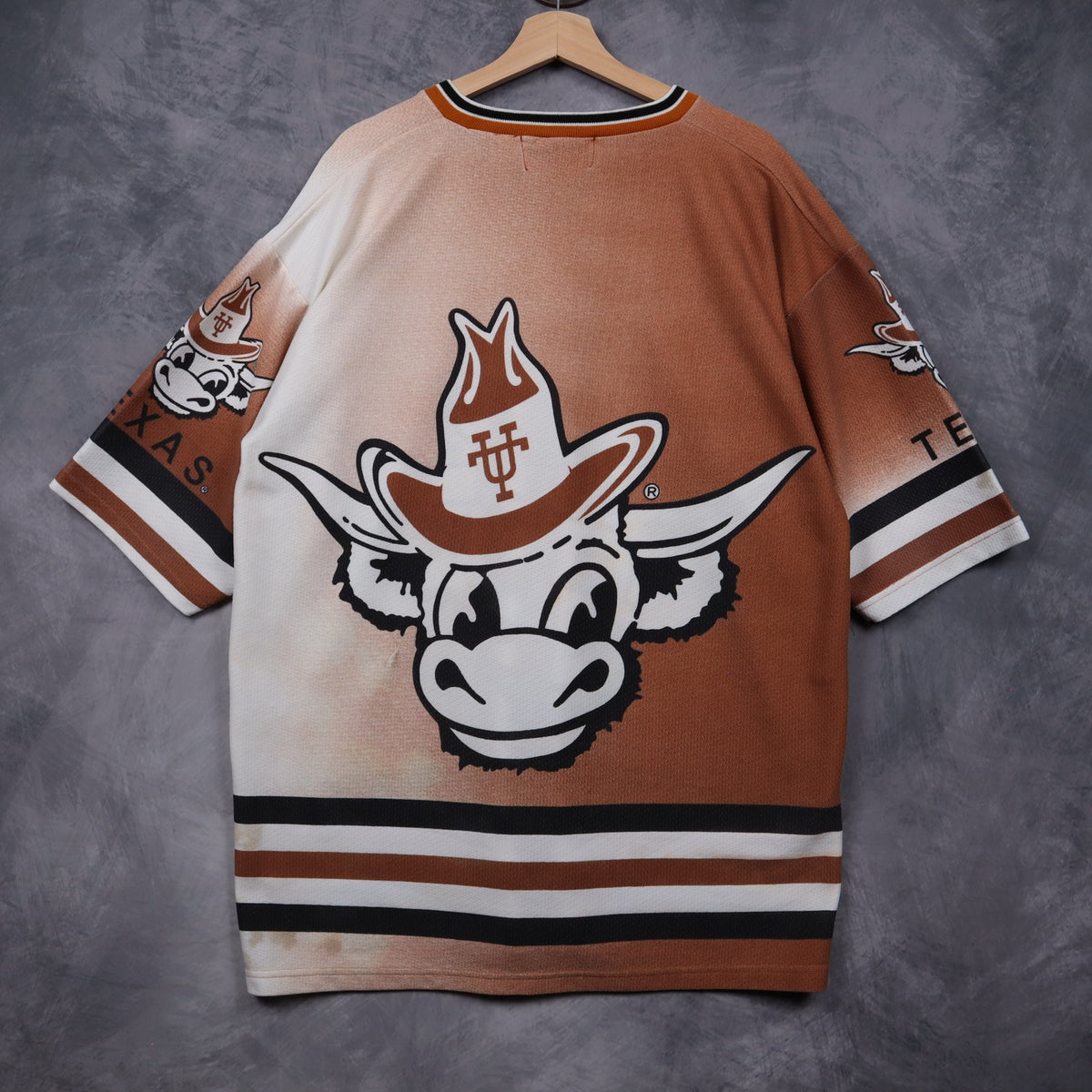 90s Orange Texas Longhorns All Over Print Jersey 5884