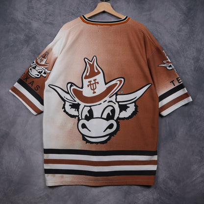 90s Orange Texas Longhorns All Over Print Jersey 5884