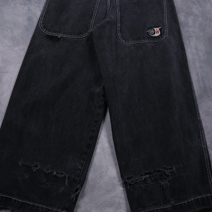 00s Faded Black JNCO Barrel Caliber 26 Wide Leg Jeans 5085