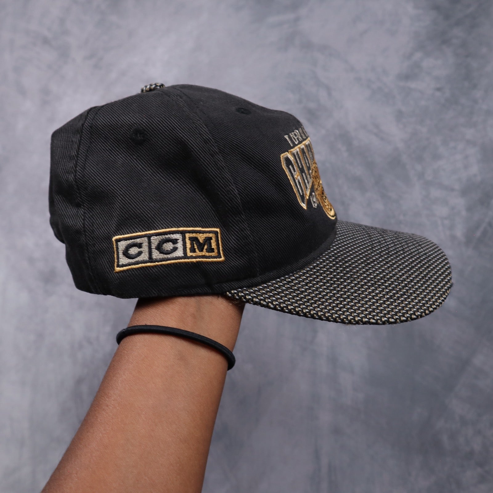 1999 Black Houston Aeros Turner Cup Champions CCM Snapback Hat 5567