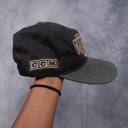 1999 Black Houston Aeros Turner Cup Champions CCM Snapback Hat 5567