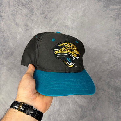90s Black Jacksonville Jaguars Logo 7 Snapback Hat 6859
