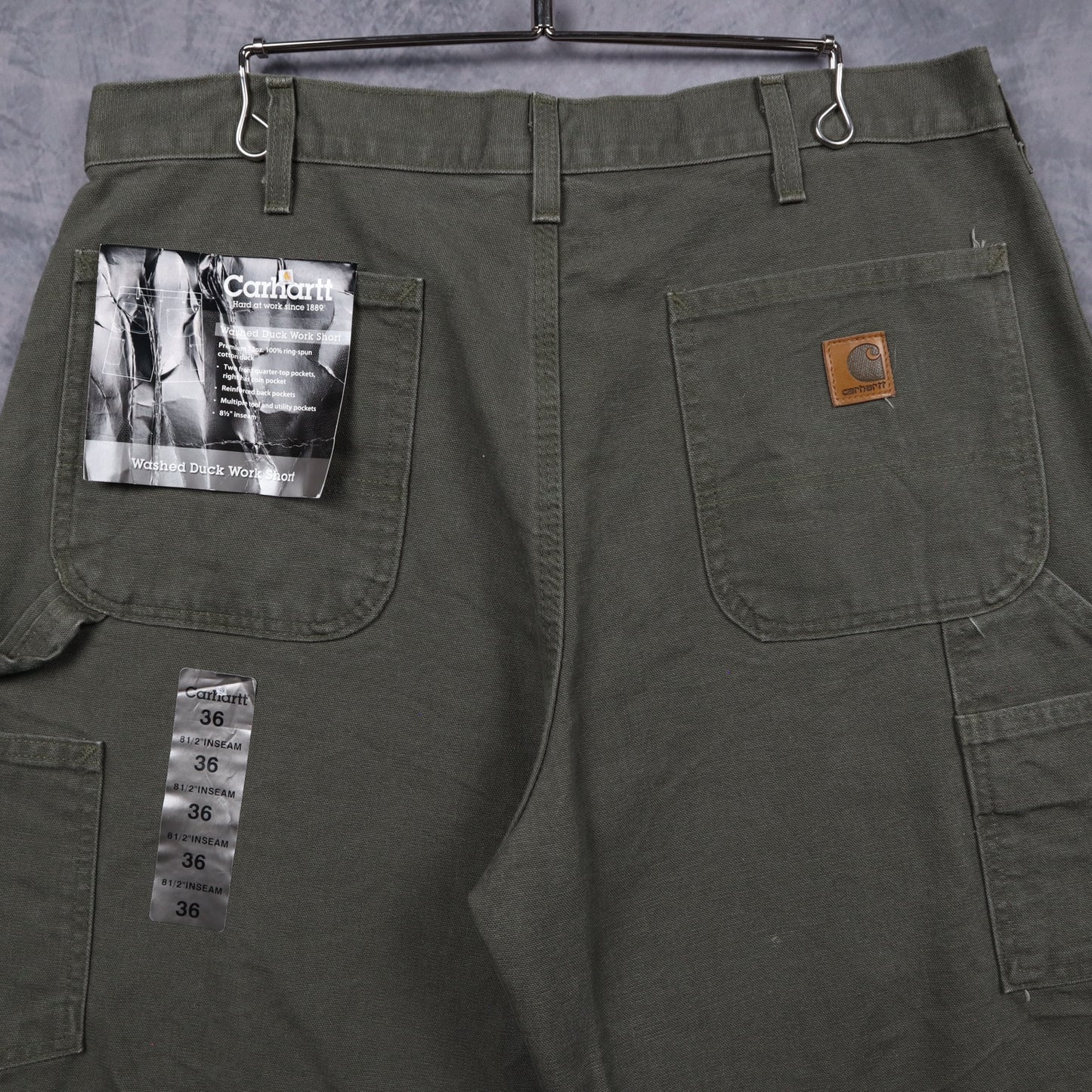 Y2K Olive Green Carhartt Washed Duck Work Shorts 5182