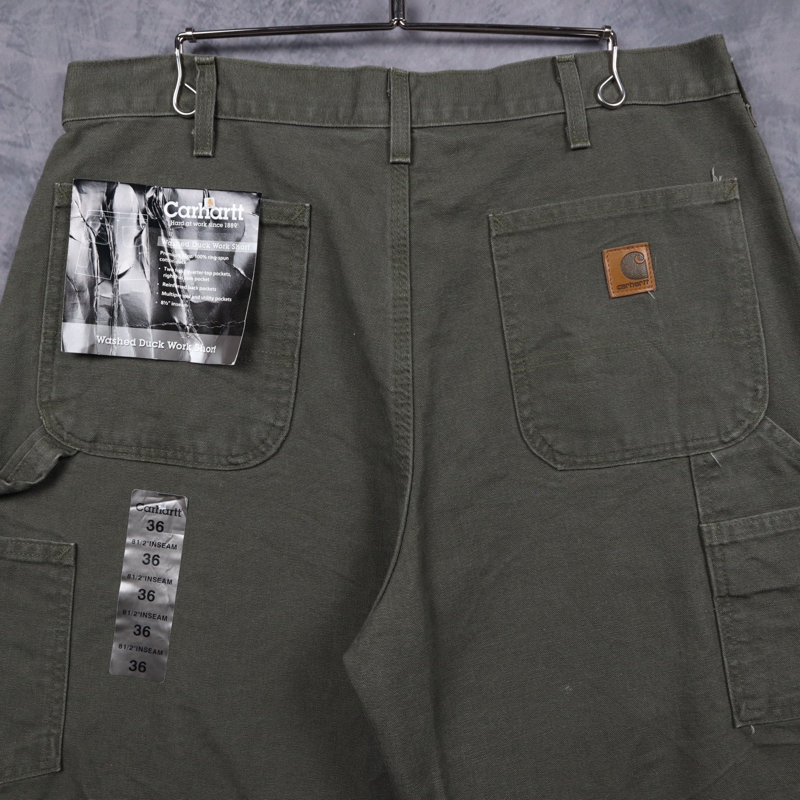 Y2K Olive Green Carhartt Washed Duck Work Shorts 5182