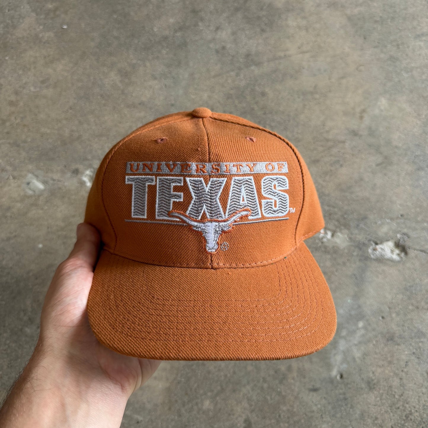90s Burnt Orange University of Texas Snapback Hat 5786