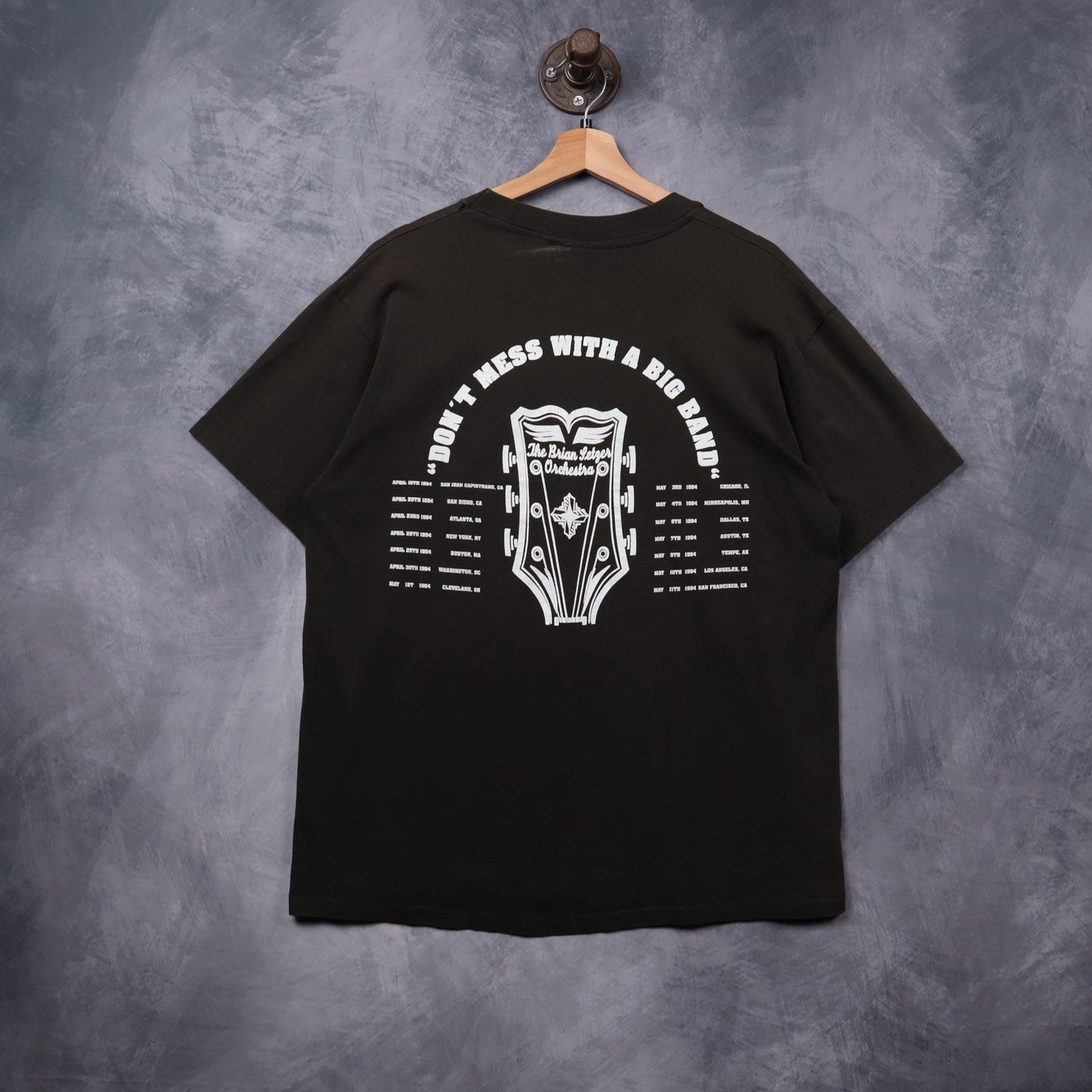 1994 Black Brian Setzer Orchestra Don't Mess With A Big Band Tour Shirt 5380