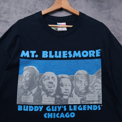 90s Navy Mt. Bluesmore Buddy Guy's Legends Chicago Shirt 5446