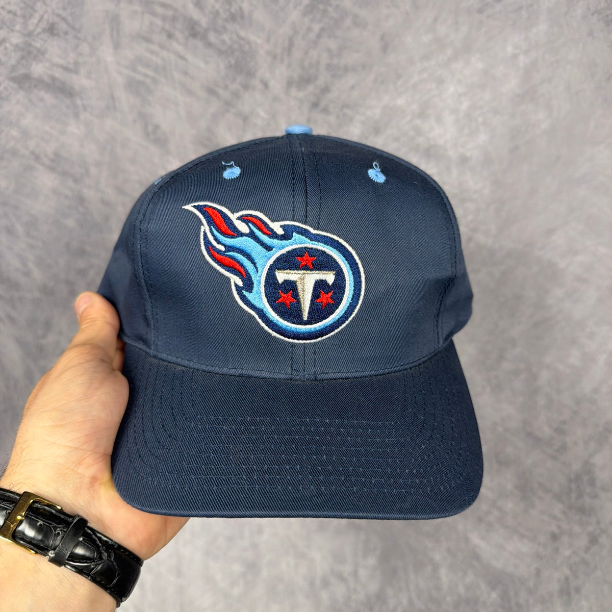 90s Navy Blue Tennessee Titans Logo Athletic Snapback Hat 6870