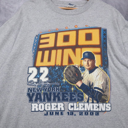 2003 Grey Roger Clemens 300 Wins Yankees Shirt 4676