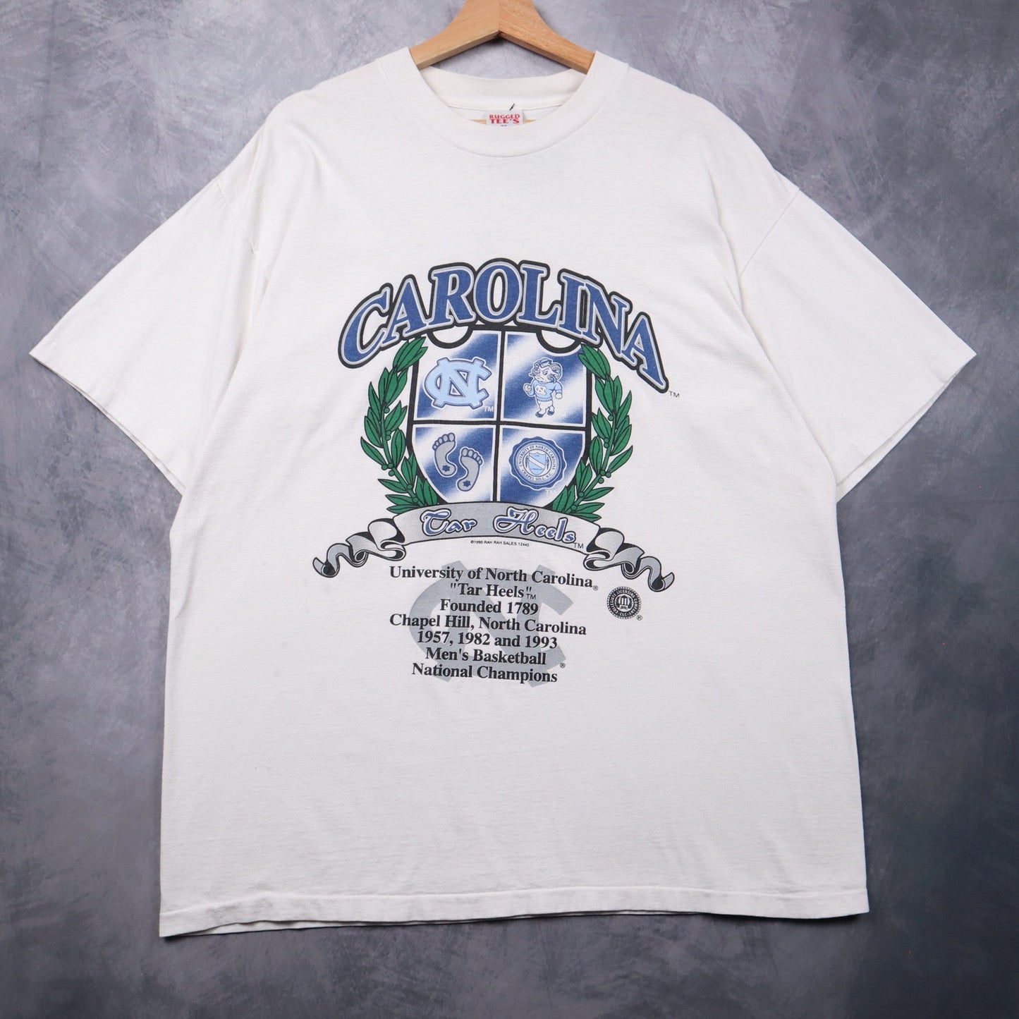 1995 White Carolina Tar Heels Crest Shirt 4684