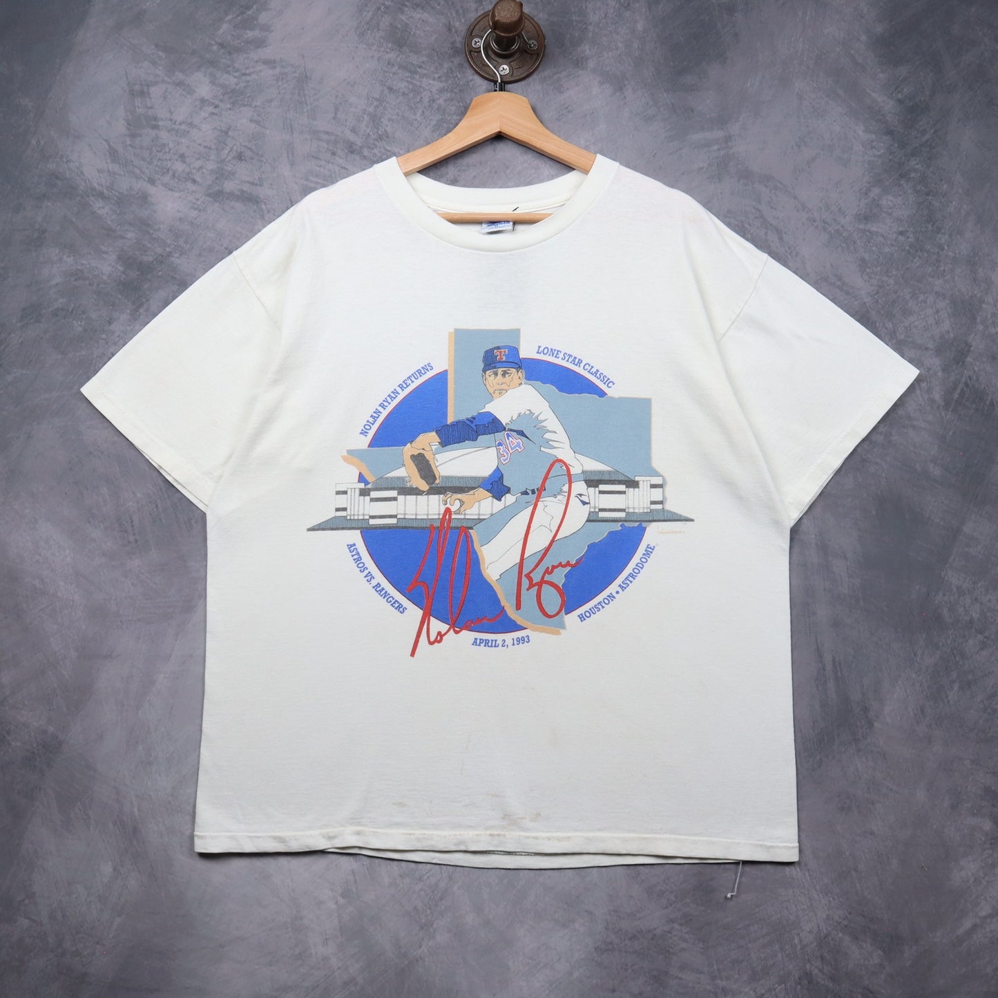 1993 White Nolan Ryan Lone Star Classic Shirt 5598