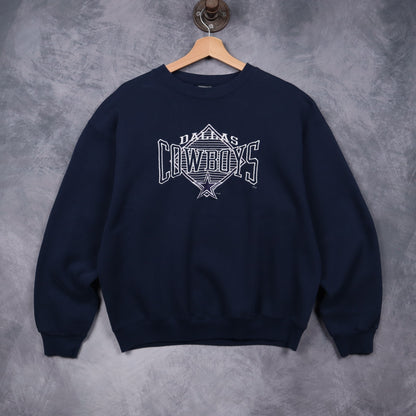 90s Navy Blue Dallas Cowboys Crewneck Sweatshirt 6613