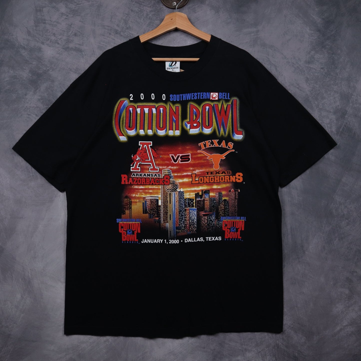 2000 Black Cotton Bowl Arkansas vs Texas Shirt 5870