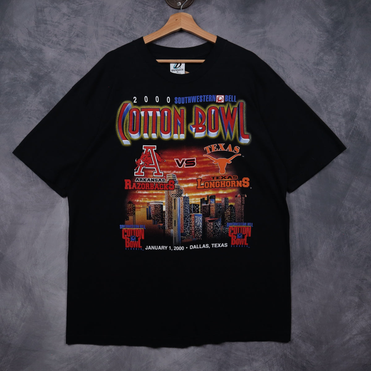 2000 Black Cotton Bowl Arkansas vs Texas Shirt 5870