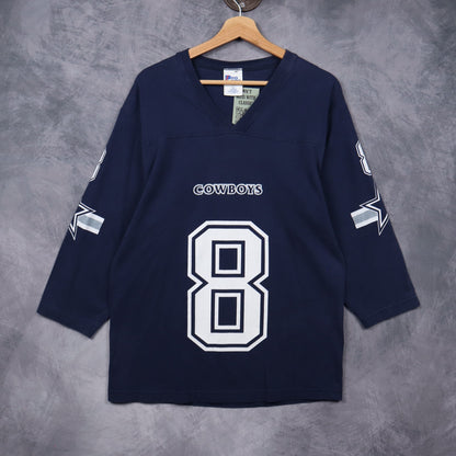 90s Navy Blue Dallas Cowboys Aikman Jersey Shirt 6657