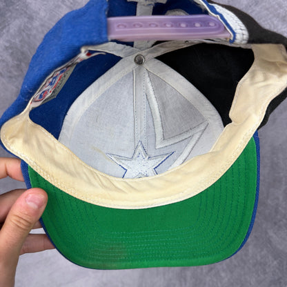 90s Blue Dallas Cowboys Apex One Snapback Hat 6880