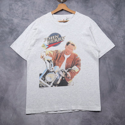 90s Grey John Berry Motorcycle Tour Shirt 5445