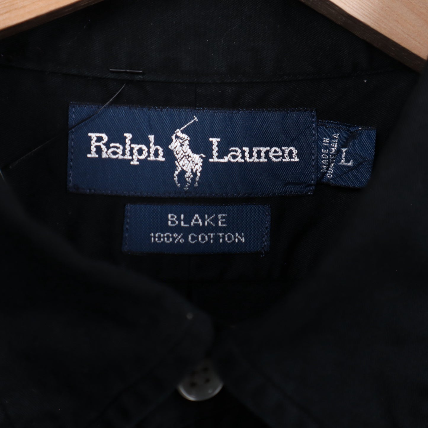 90s Black Polo Ralph Lauren Blake Button Down Shirt 5548