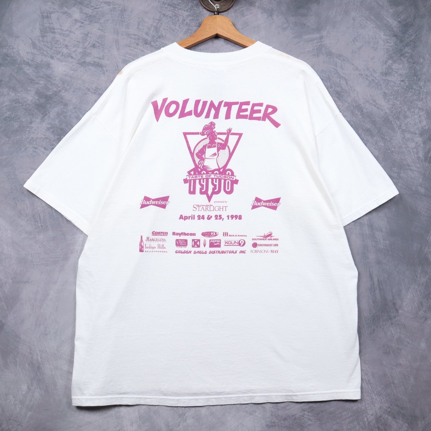 1998 White Budweiser Peace Love Shirt 4841