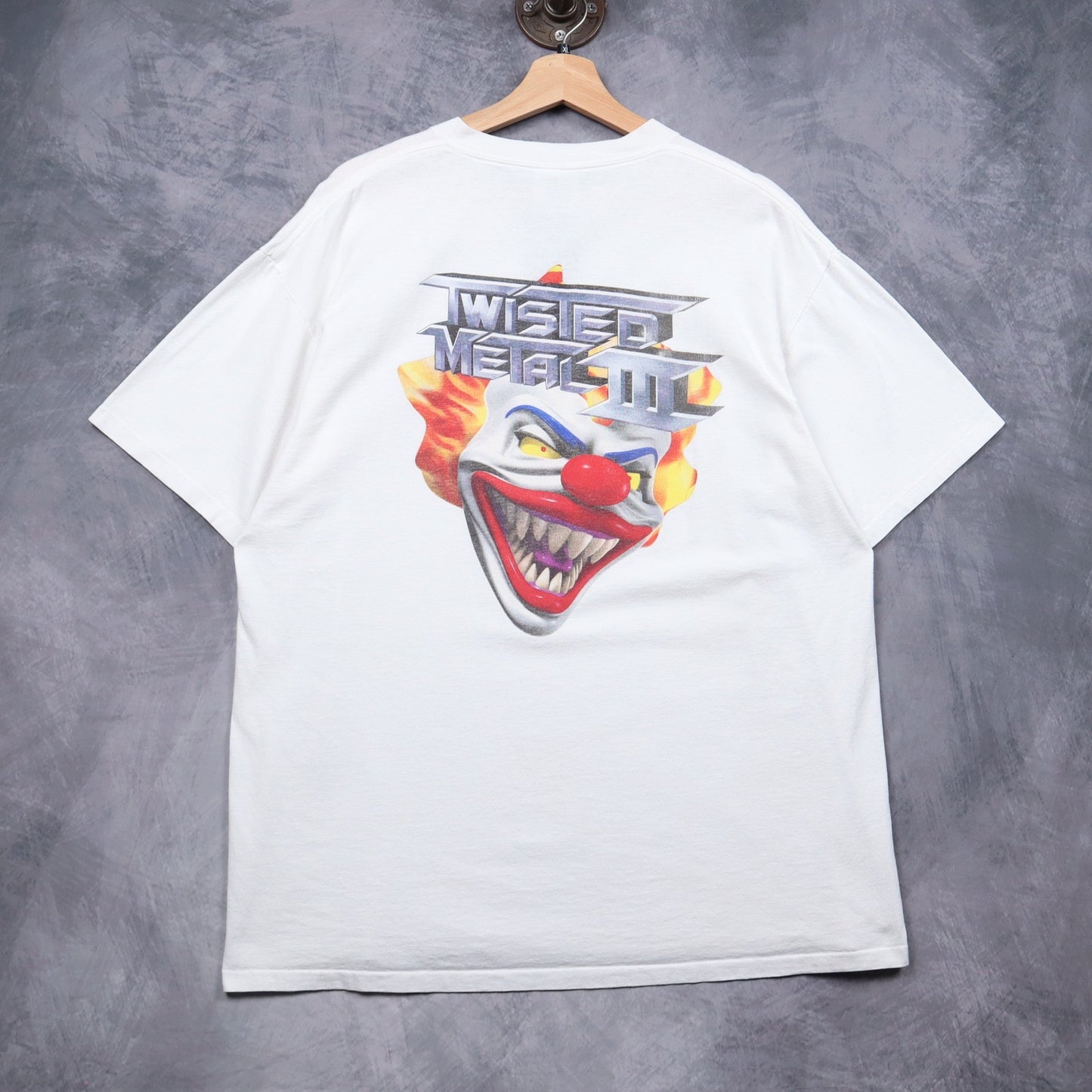 1998 White Twisted Metal III 989 Studios Promo Shirt 5127