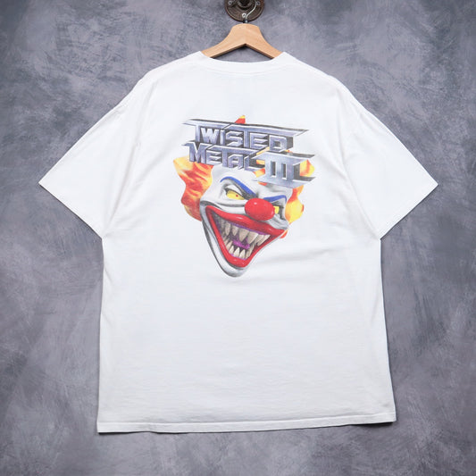 1998 White Twisted Metal III 989 Studios Promo Shirt 5127
