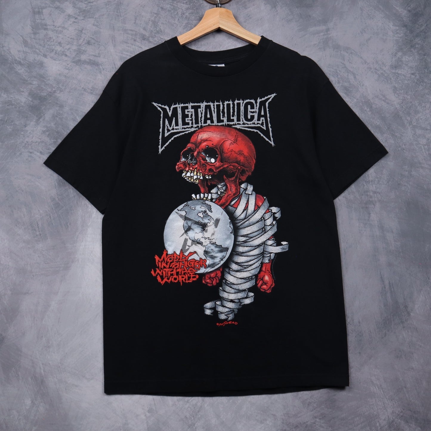 2004 Black Metallica Madly In Anger With The World Pushead Tour Shirt 4946