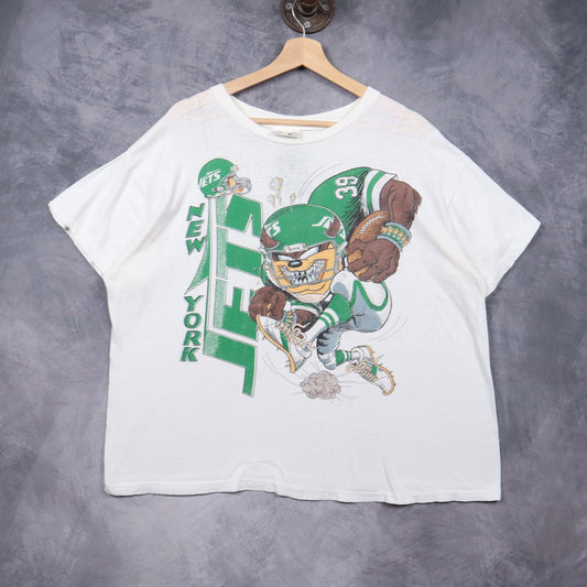 90s White New York Jets Taz Shirt 6642