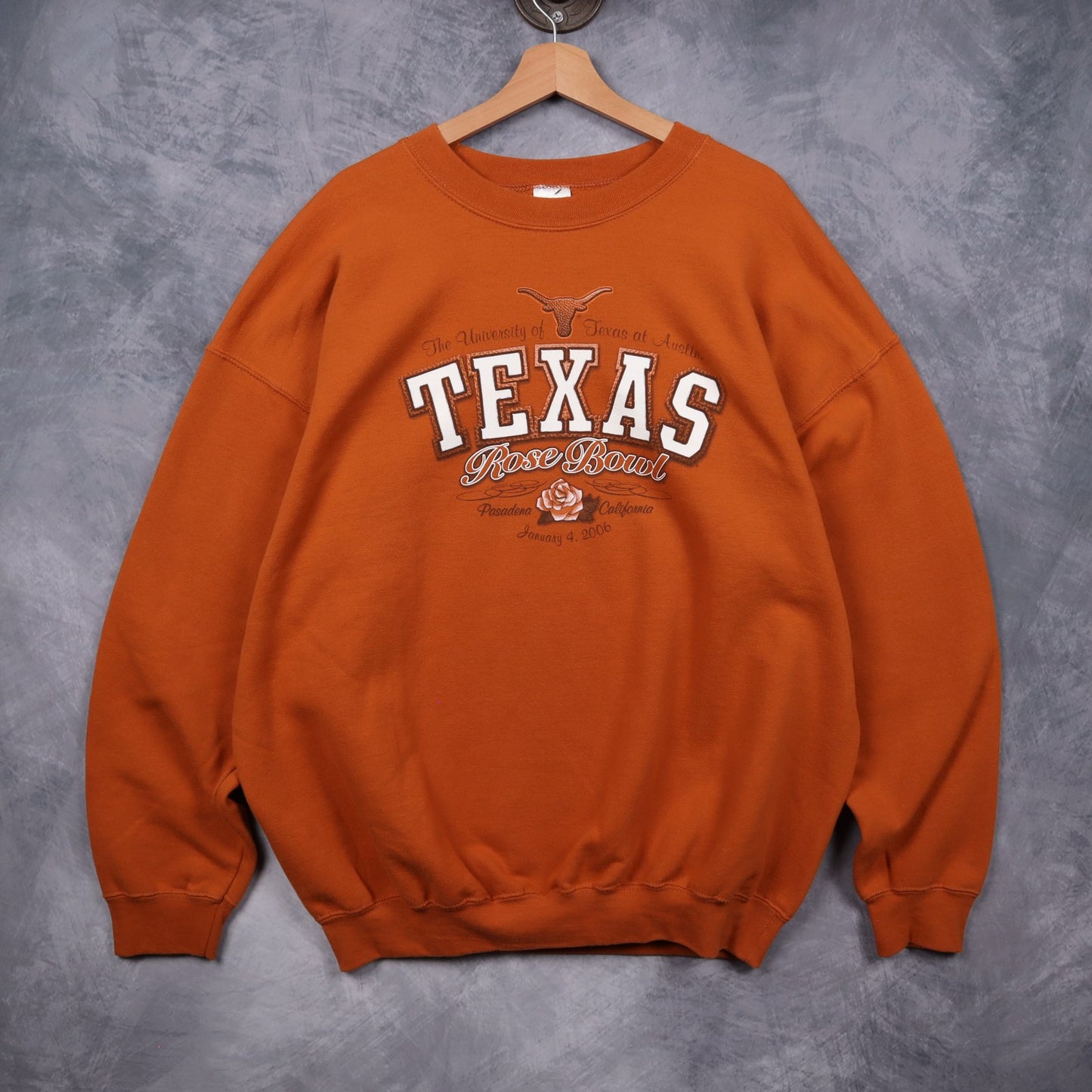 2006 Orange Texas Longhorns Rose Bowl Crewneck Sweatshirt 5711