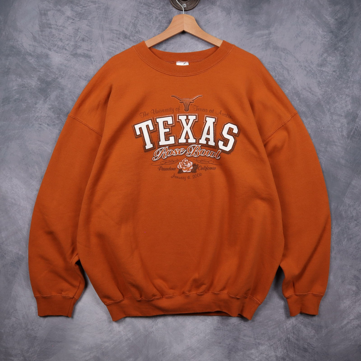 2006 Orange Texas Longhorns Rose Bowl Crewneck Sweatshirt 5711