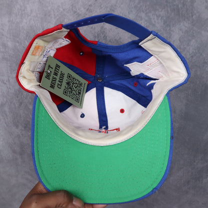 90s Blue and Red Texas Rangers American Needle Split Snapback Hat 5562