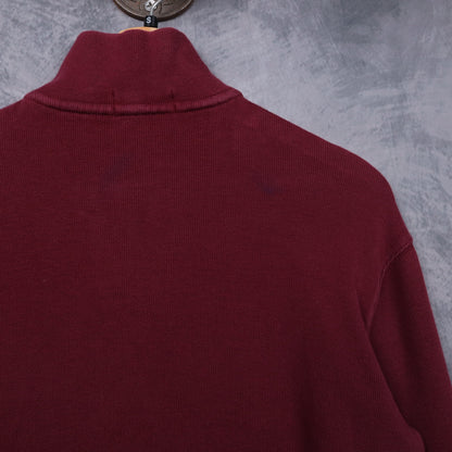 00s Red Polo Ralph Lauren Quarter Zip Sweater 5467