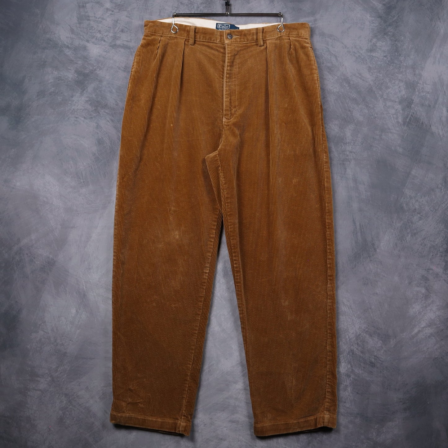 90s Tan Polo Ralph Lauren Andrew Pleated Corduroy Pants 5218