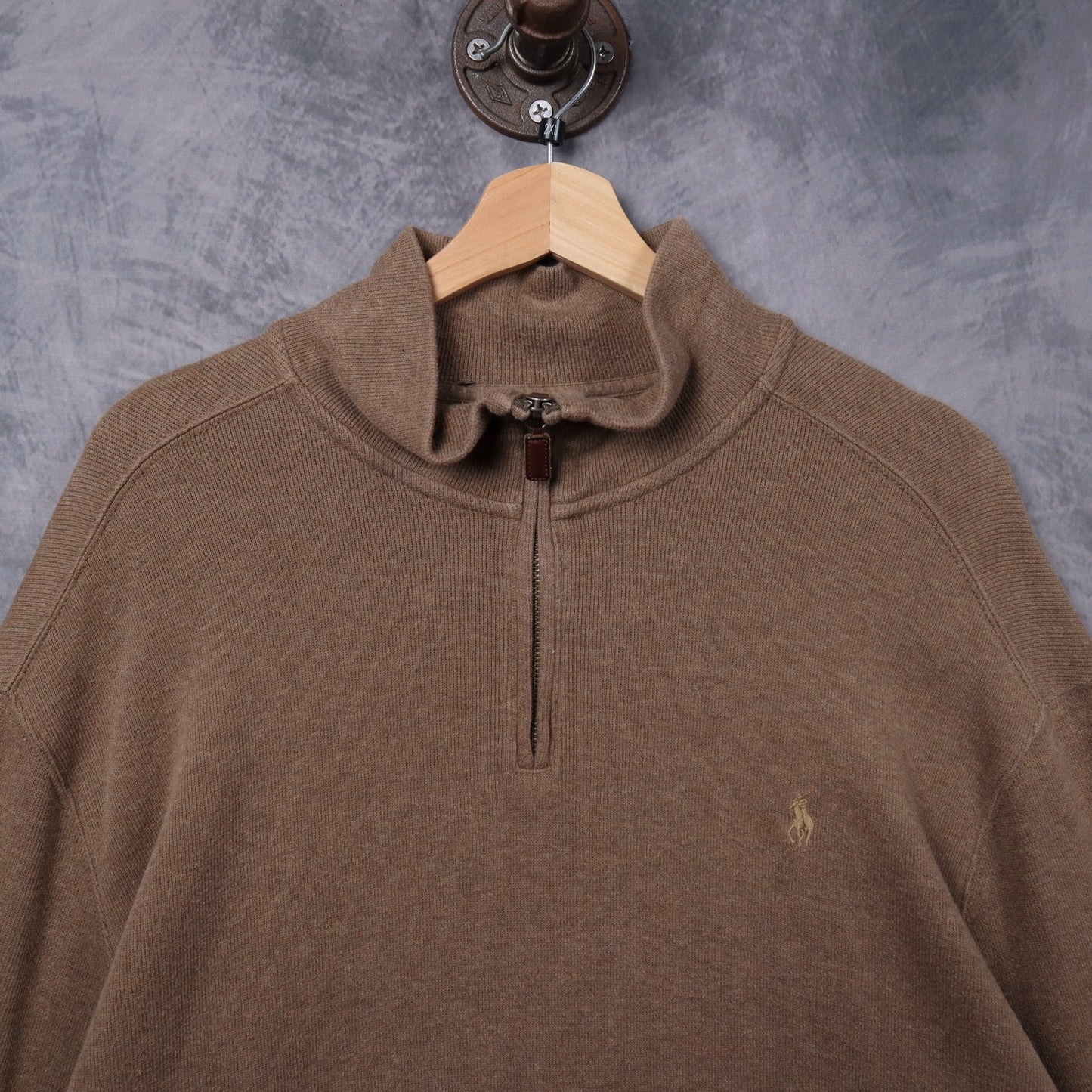 Early 2000s Brown Polo Ralph Lauren Quarter Zip Sweater 5314