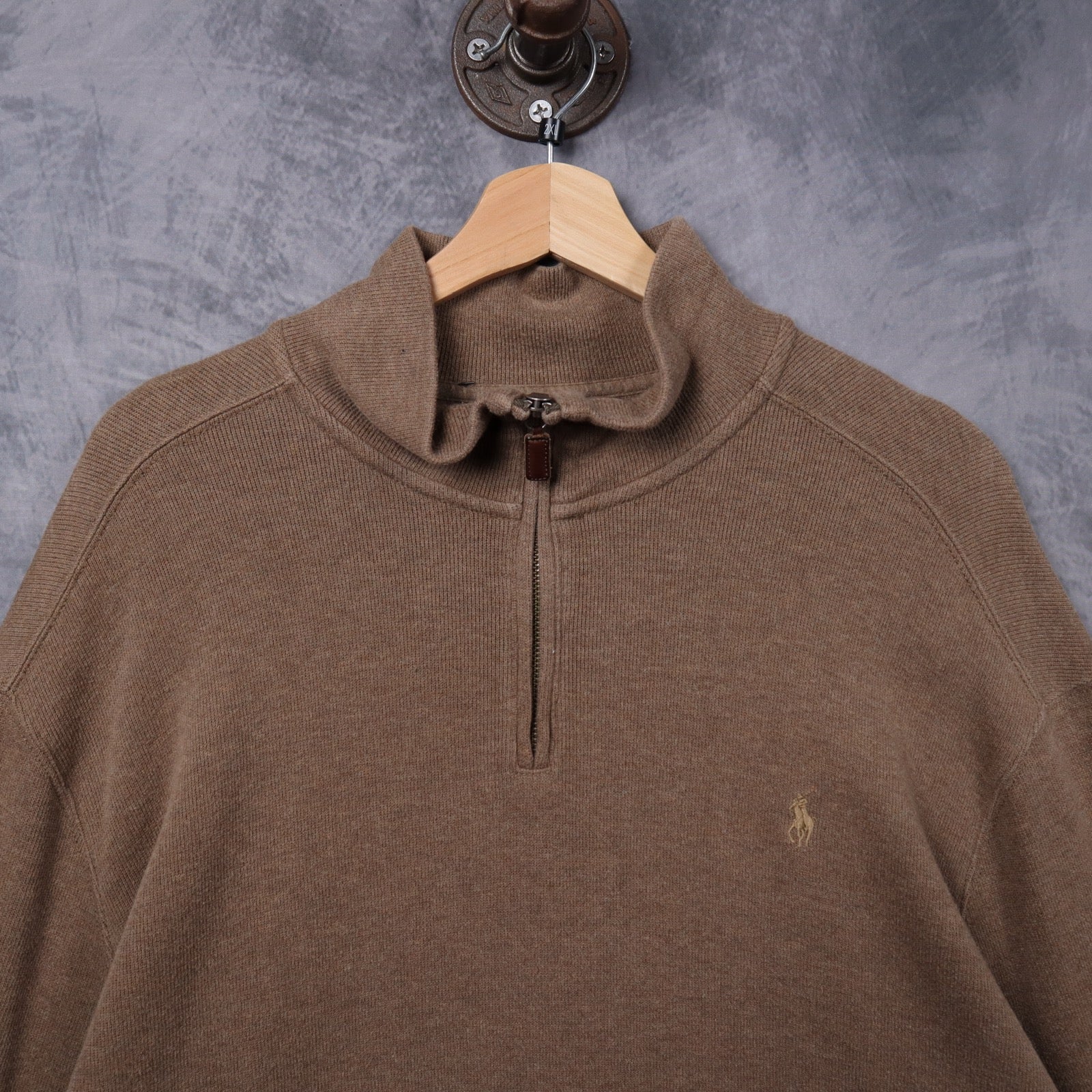 Early 2000s Brown Polo Ralph Lauren Quarter Zip Sweater 5314