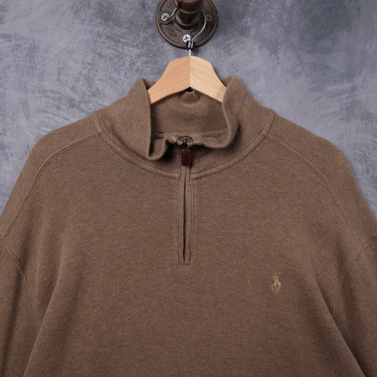 Early 2000s Brown Polo Ralph Lauren Quarter Zip Sweater 5314