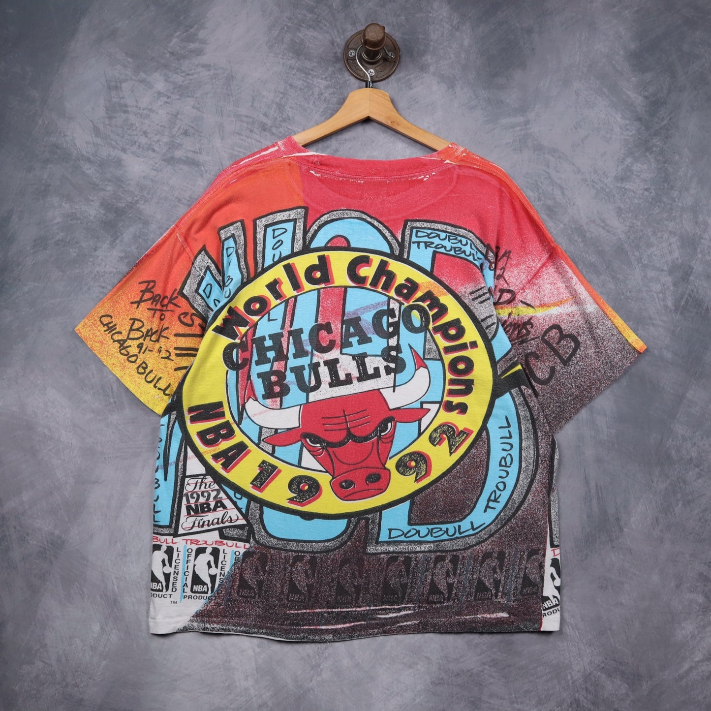 1992 Red Chicago Bulls World Champions All Over Print Shirt 5165