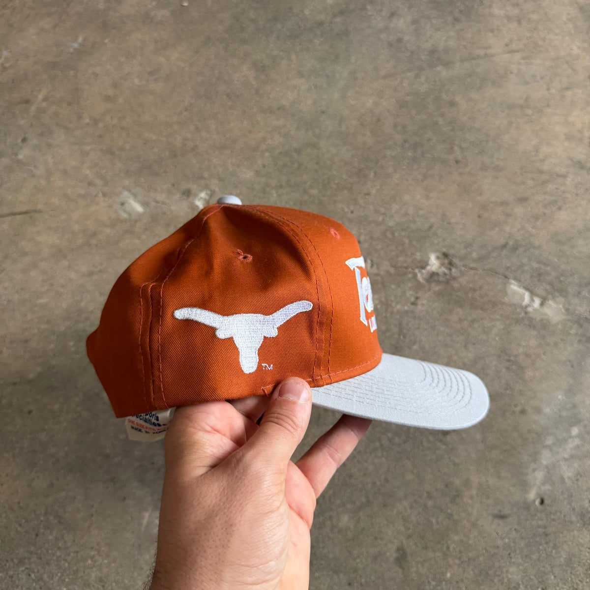 90s Burnt Orange Texas Longhorns Sports Specialties Snapback Hat 5789