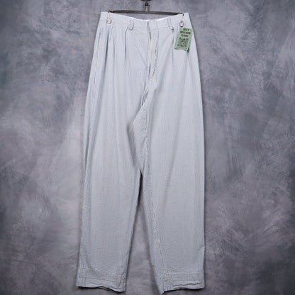 80s Blue & White Polo Ralph Lauren Seersucker Pleated Pants 5191