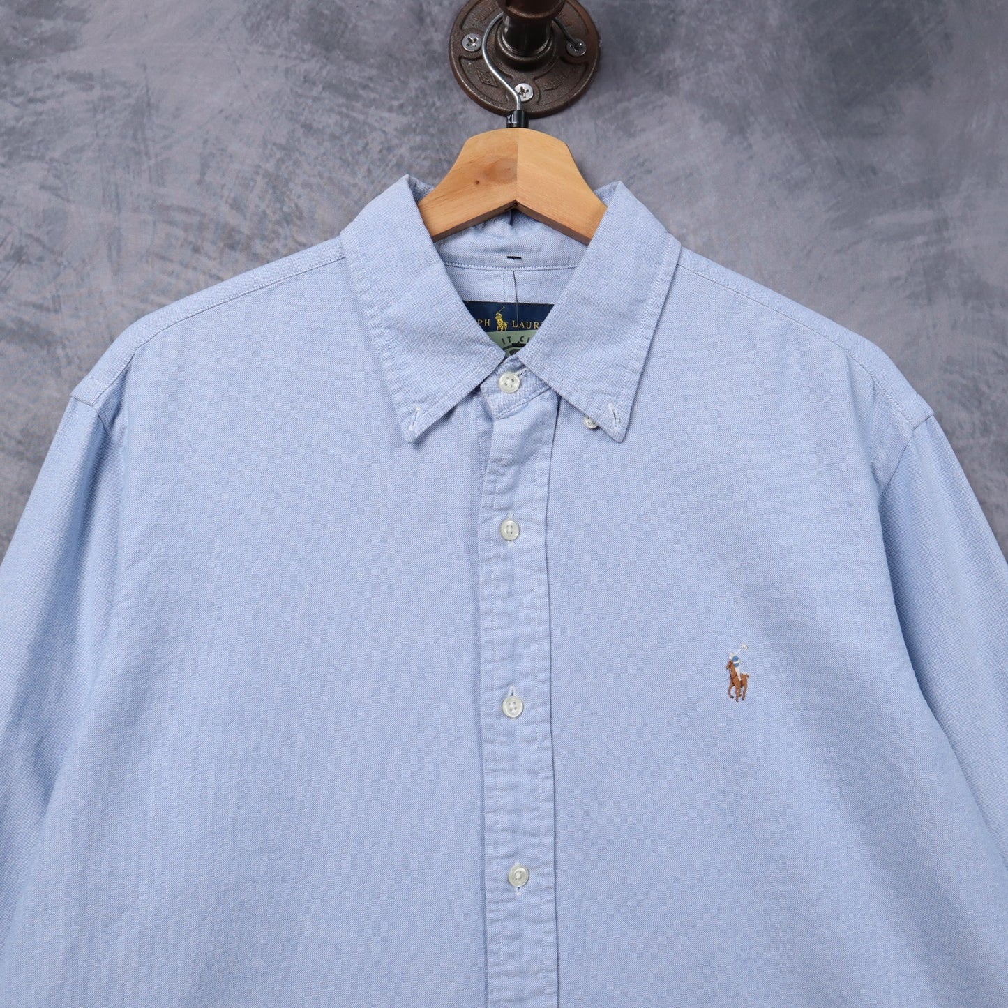Early 2000s Light Blue Ralph Lauren Oxford Long Sleeve Button Up Shirt 5313