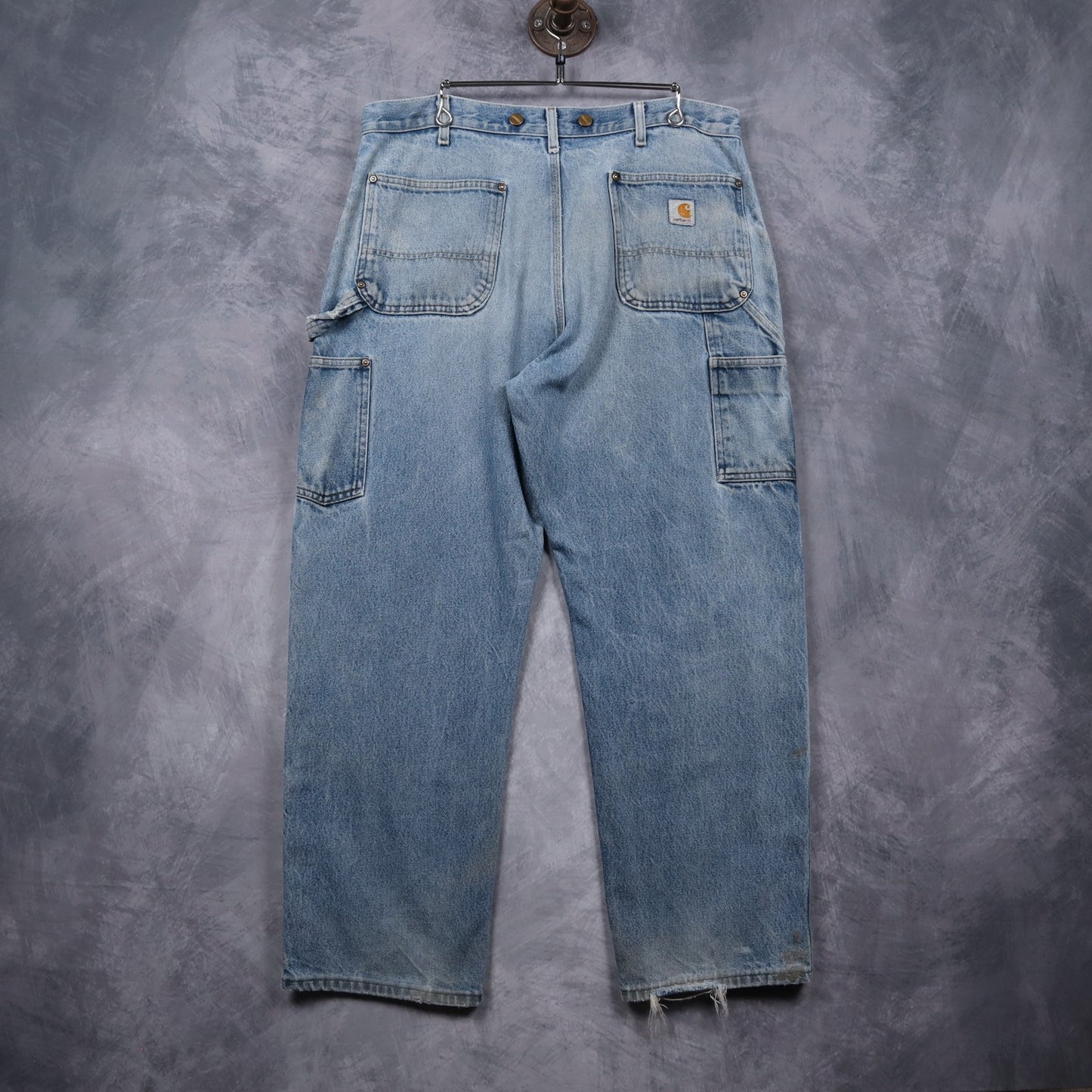 90s Light Wash Carhartt Dungaree Fit Double Knee Denim Jeans 5054