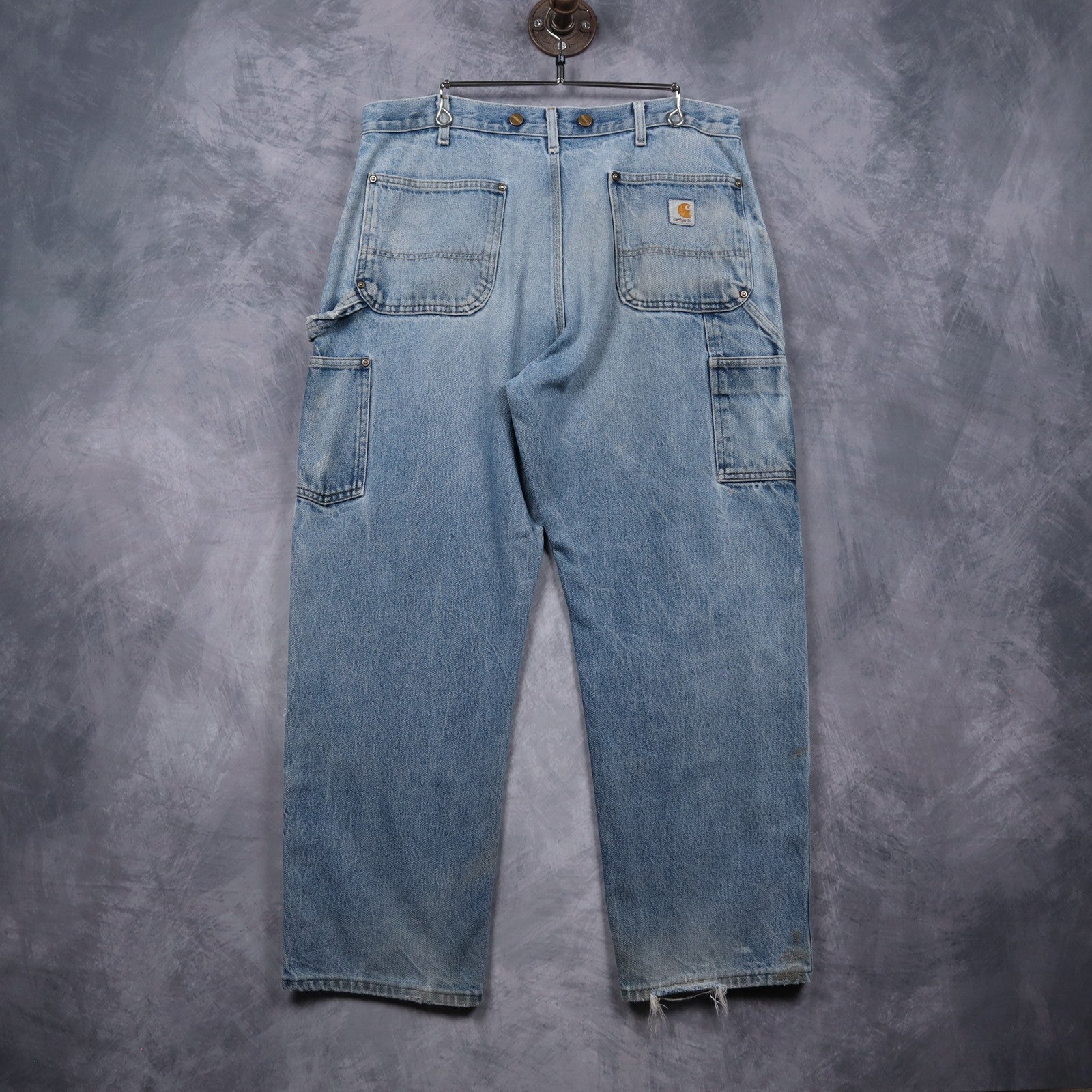 90s Light Wash Carhartt Dungaree Fit Double Knee Denim Jeans 5054