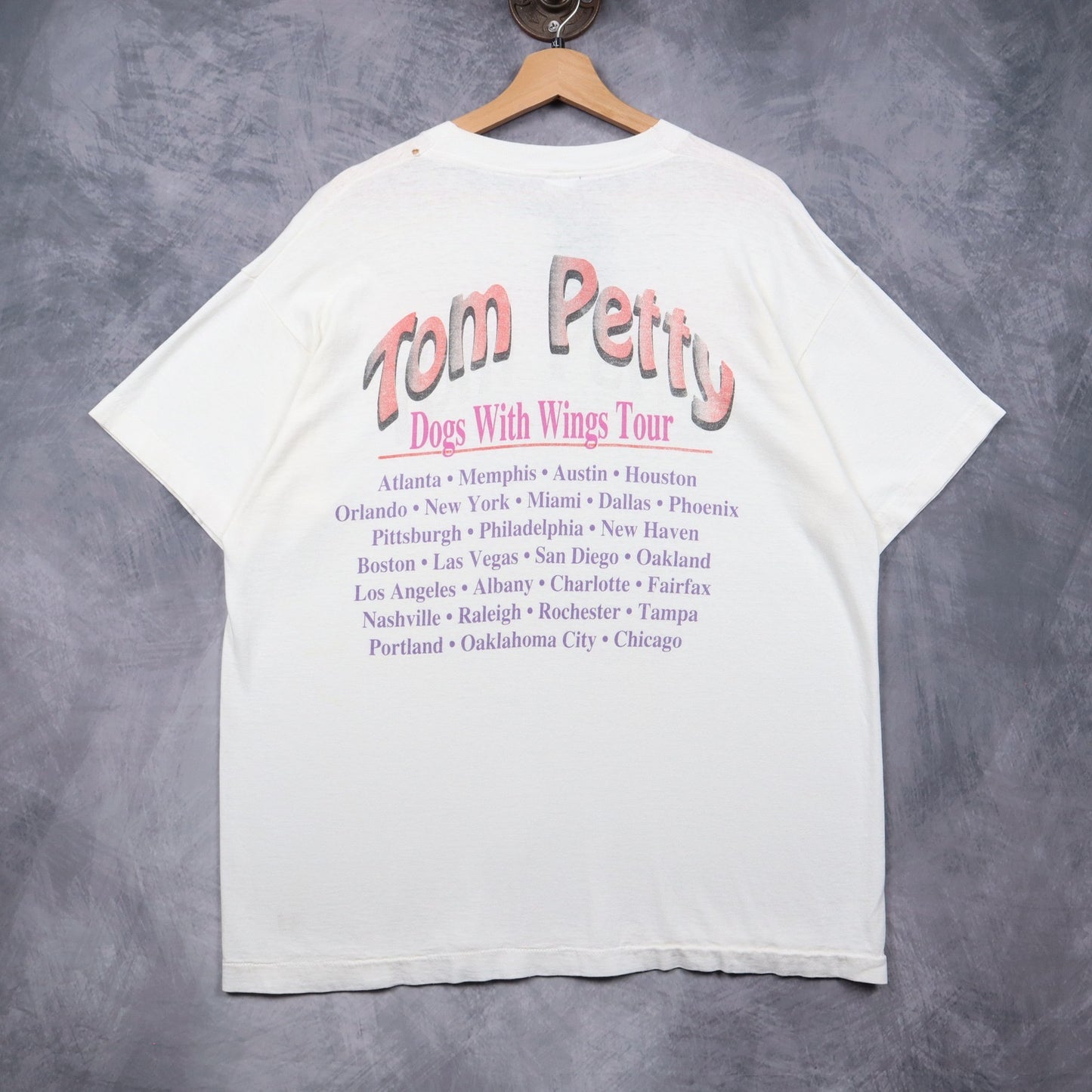 1995 White Tom Petty Dogs With Wings Tour Shirt 4951