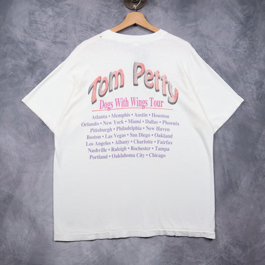 1995 White Tom Petty Dogs With Wings Tour Shirt 4951