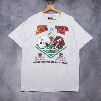 1996 Grey Nokia Sugar Bowl Texas vs Virginia Tech Shirt 5820