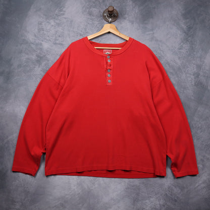 90s Red Marlboro Unlimited Ribbed Henley Long Sleeve 5608