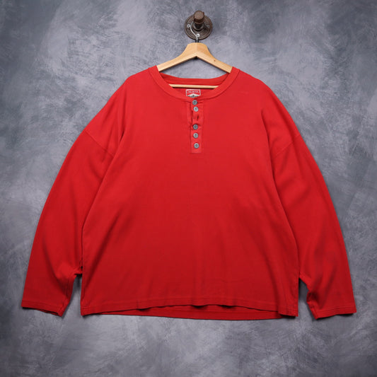 90s Red Marlboro Unlimited Ribbed Henley Long Sleeve 5608
